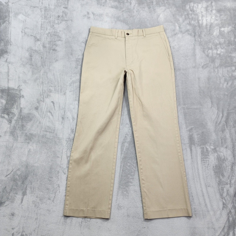 Vintage David Taylor Pants Mens 34x30 Beige Regular Fit Flat Front Khakis Office